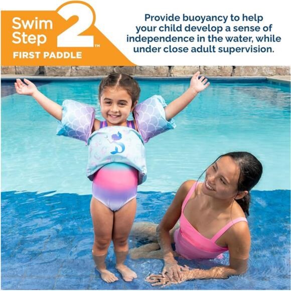 Girls Bluey Swim Trainer, US Coast Guard Approved Life Vest Kids Swim Vest - Picture 2 of 7